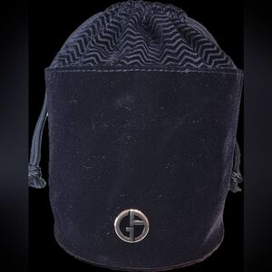 GIORGIO ARMANI Beauty Luxury Black Velvet Drawstring Bag Cosmetic Pouch Travel .